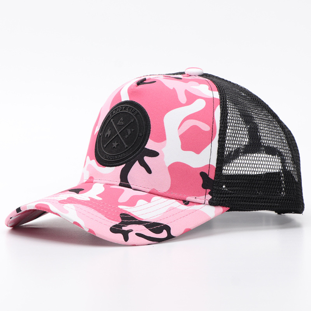 Trucker Cap Mesh - Casual Camo Patchwork Mesh Cap Adjustable