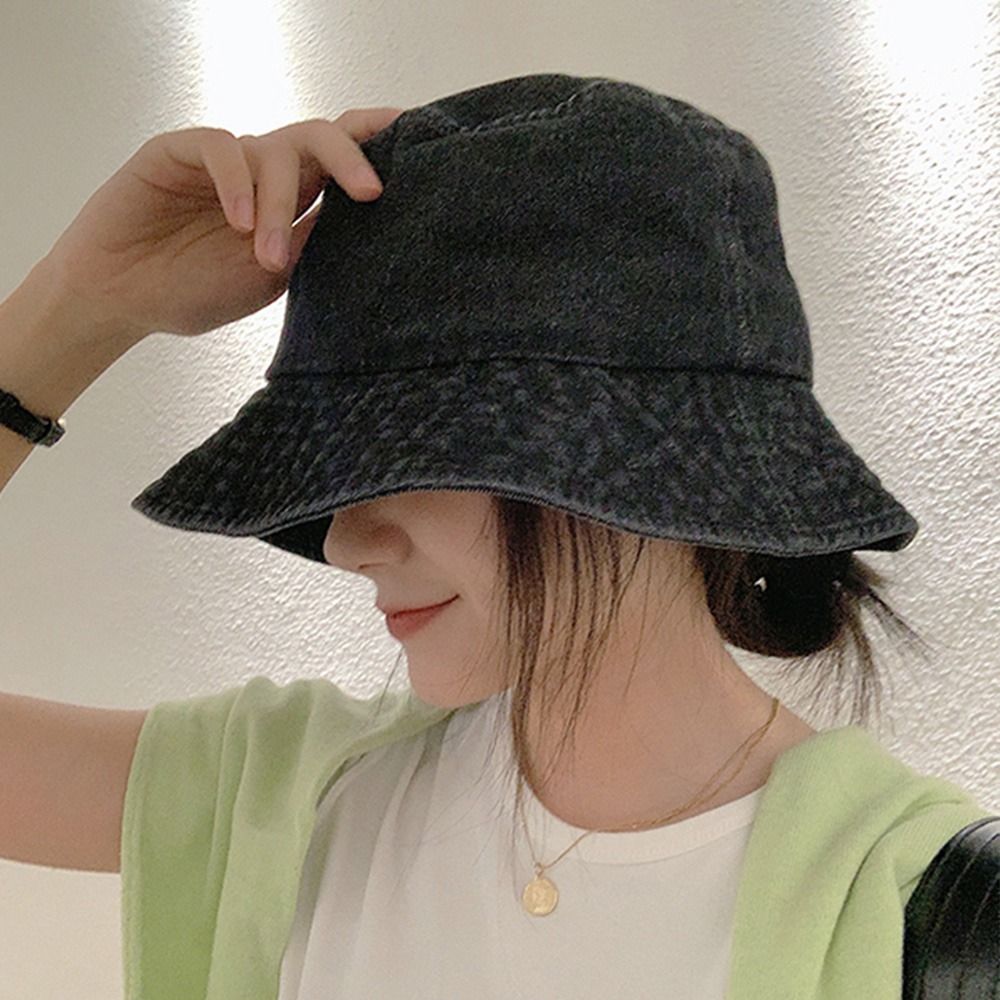 Pure Color Women Men Beach Cap - Bucket Hat Cotton recension och pris