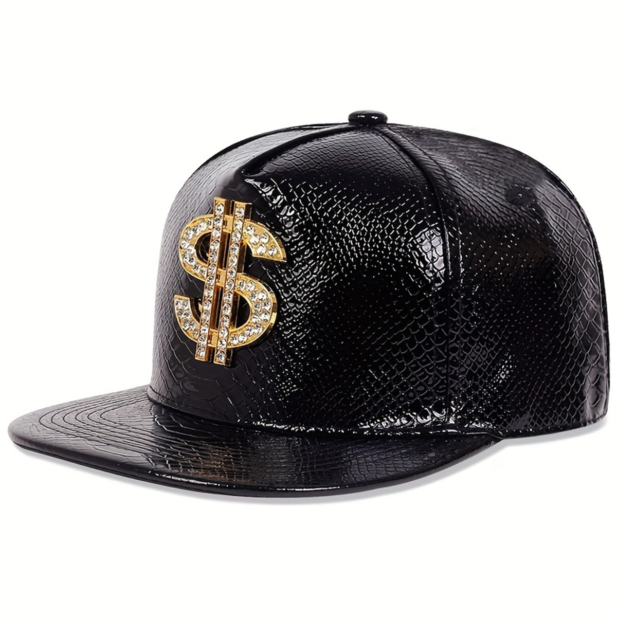 Leather Metallic Dollar Sign B - Snapback Hat Flat recension och pris