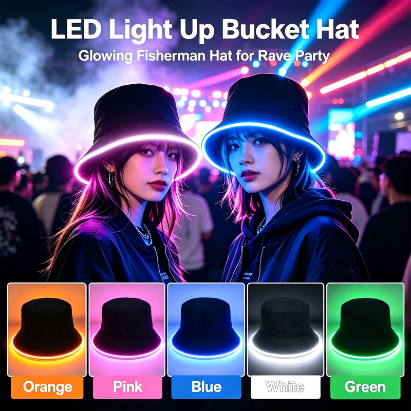 Multicolor LED Fiber Fisherman - Bucket Hat Cotton recension och pris